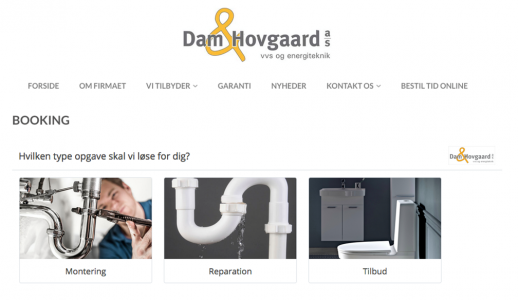 Nyhed hos Dam & Hovgaard; Online booking af dit VVS arbejde