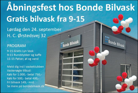 Åbningsfest med GRATIS bilvask!